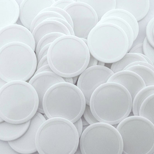 Jeton blanc Ø28 mm - 100 pièces