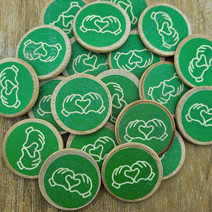 Jetons personnalisés en bois -  Ø37 mm - 100 pièces
