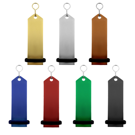 Porte-clés hôtel Boomerang - aluminium -  100 x 30 mm - par pièce