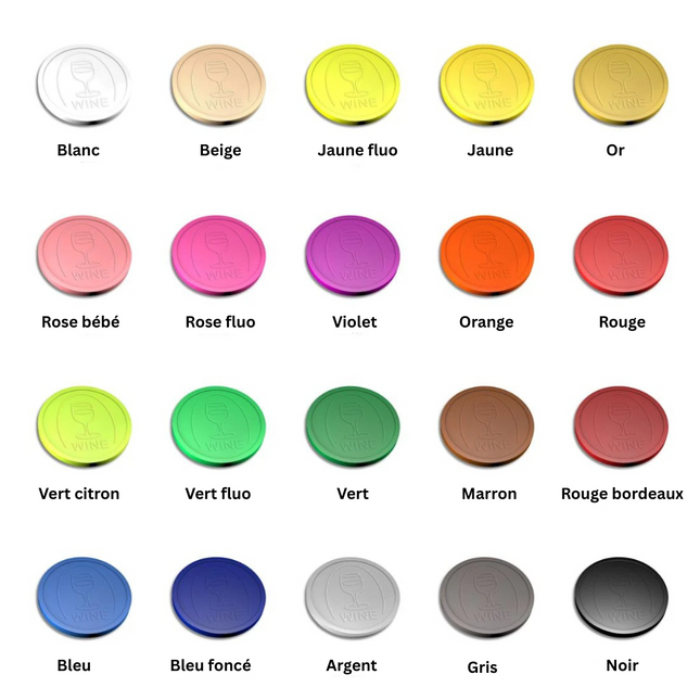 Jetons pour buvette verre de vin en relief - Ø29 mm - 250 pièces