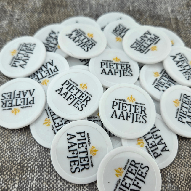 Jetons personnalisés blancs - Ø28 mm - 100 pièces