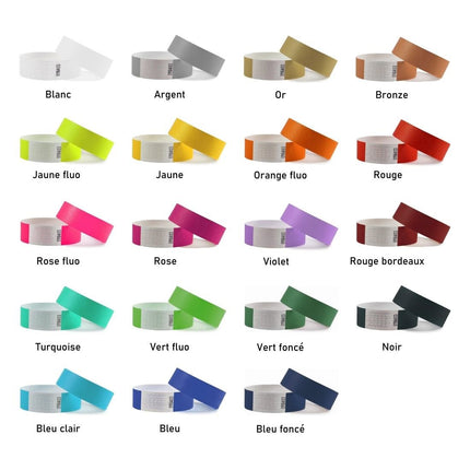 Bracelets Tyvek© en papier vierge - 100 bracelets