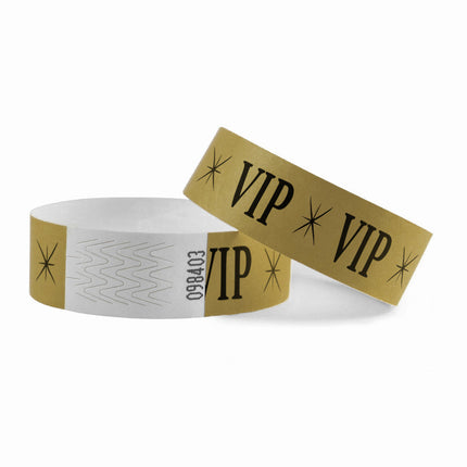 Bracelets dorés VIP Tyvek© - 100 bracelets