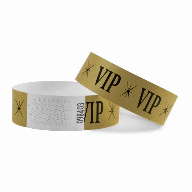 Bracelets dorés VIP Tyvek© - 100 bracelets