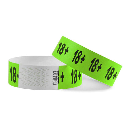 Bracelets 18+ verts Tyvek© - 100 bracelets