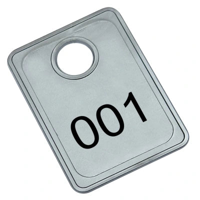 Jeton vestiaire argenté numéroté Tiffany 36 x 50 mm personnalisé - par pièce
