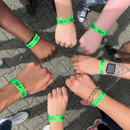 Bracelets 18+ verts Tyvek© - 100 bracelets