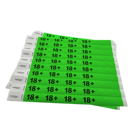 Bracelets 18+ verts Tyvek© - 100 bracelets