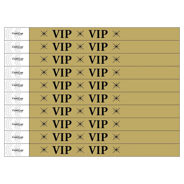 Bracelets dorés VIP Tyvek© - 100 bracelets