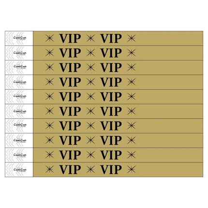 Bracelets dorés VIP Tyvek© - 100 bracelets