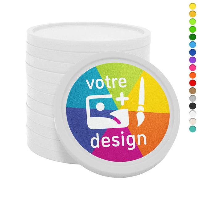 Jetons personnalisés blancs - Ø38 mm - par 1000 pièces