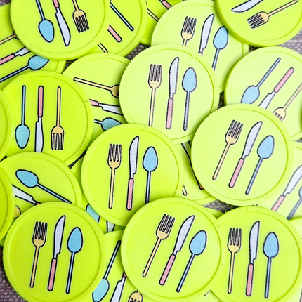 Jetons pour buvette couverts Ø29 mm - 100 pièces