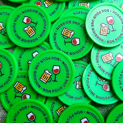 Jetons pour buvette bon pour une boisson Ø29 mm - 100 pièces