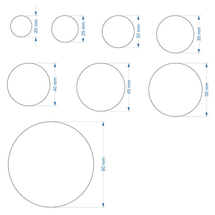 Jeton inox numéroté avec trou - par pièce