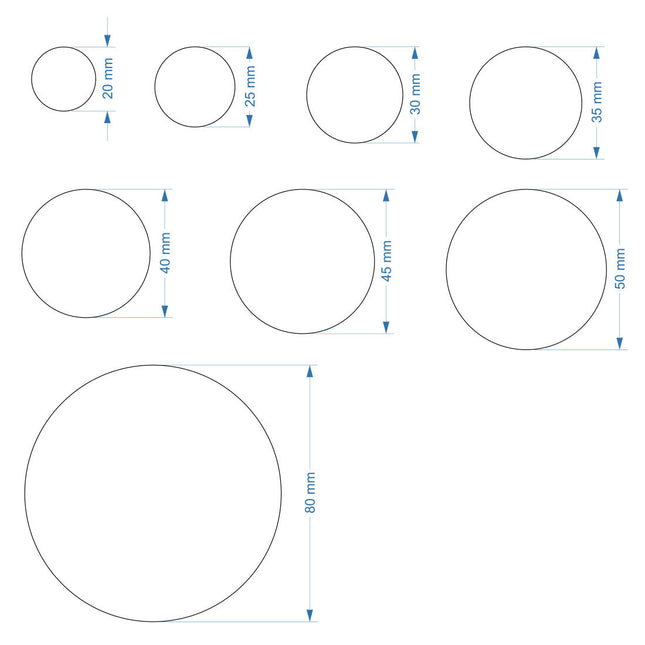 Jeton inox numéroté avec trou - par pièce