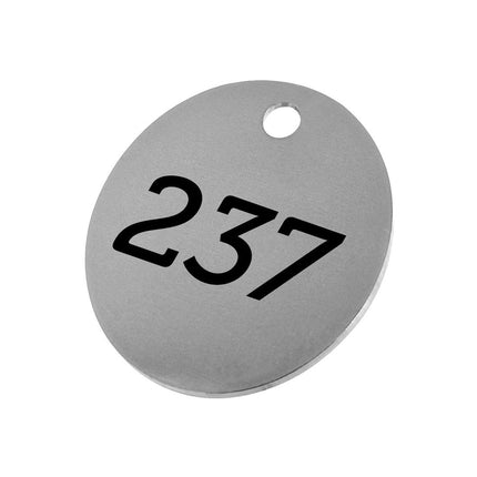 Plaquette inox numérotée avec trou - par pièce