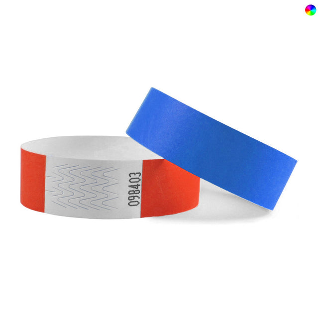 Bracelets Tyvek© - ensemble de 10 couleurs - 100 bracelets