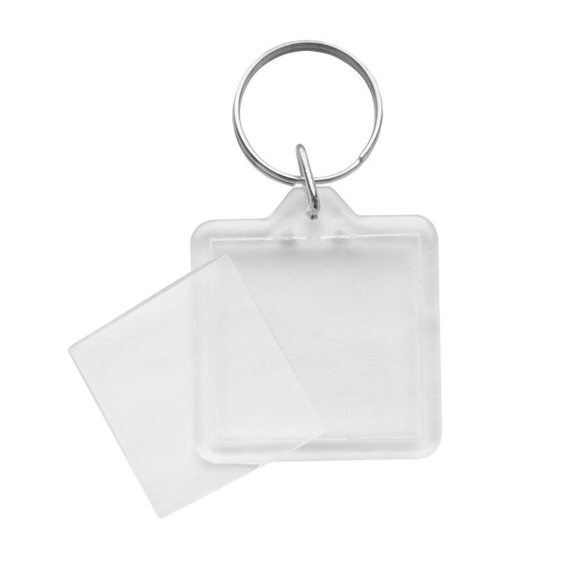 Porte-clés plexiglas carré - 40 x 40 mm - par pièce