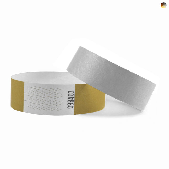 Bracelets Tyvek© - ensemble de couleurs métalliques  - 100 bracelets