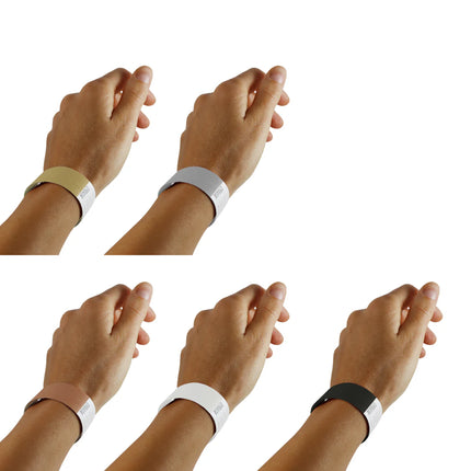 Bracelets Tyvek© - ensemble de couleurs métalliques  - 100 bracelets