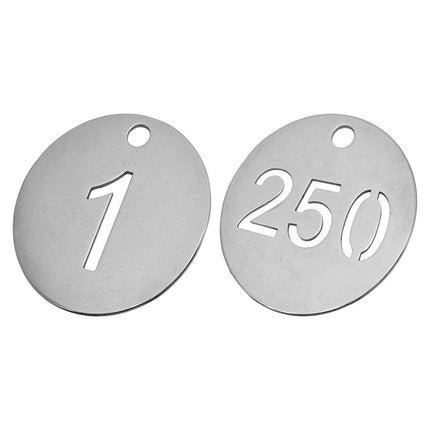 Jetons inox numérotés - Ø30 mm