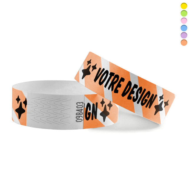 Bracelets rayés personnalisés Tyvek à partir de 5000 bracelets - 1000 bracelets