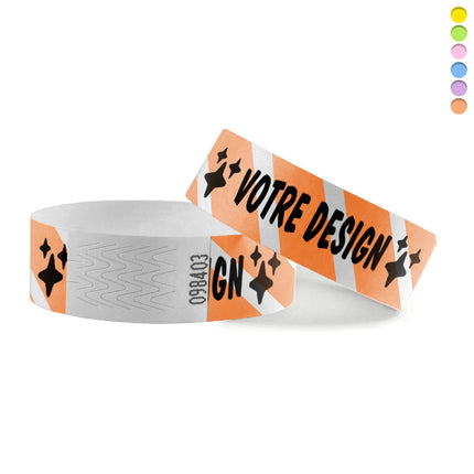 Bracelets rayés personnalisés Tyvek à partir de 5000 bracelets - 1000 bracelets