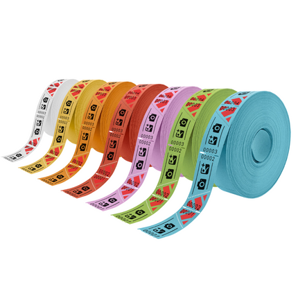 Tickets d'entrée personnalisés sur rouleau  - 57 x 30 mm - 1000 tickets