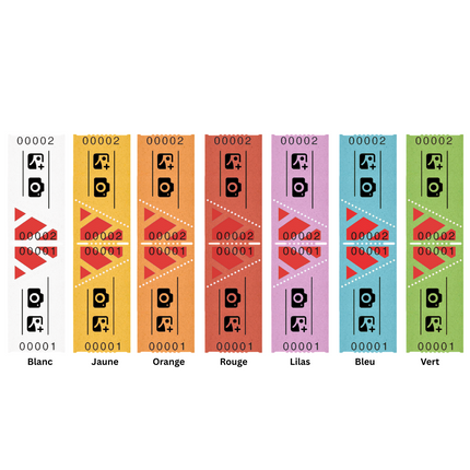 Tickets d'entrée personnalisés sur rouleau  - 57 x 30 mm - 1000 tickets