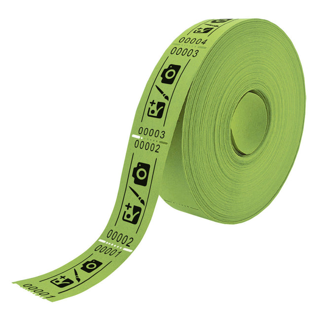 Rouleau avec tickets d'entrée personnalisés - 57 x 30 mm - 1000 tickets