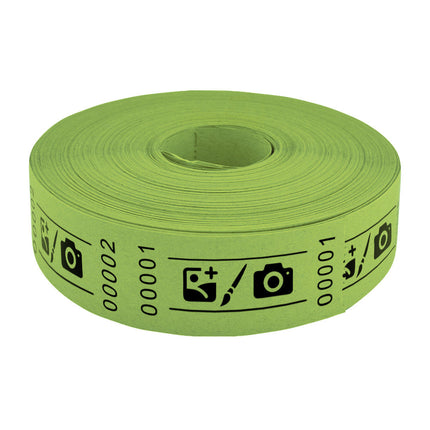 Rouleau avec tickets d'entrée personnalisés - 57 x 30 mm - 1000 tickets