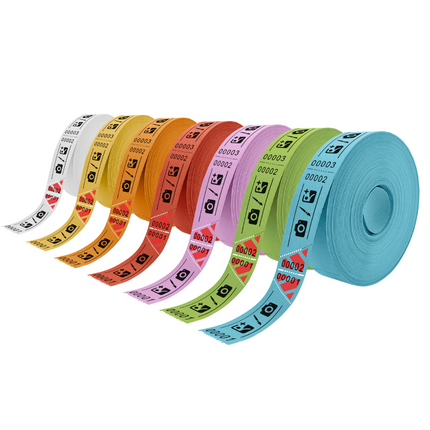 Tickets d'entrée personnalisés sur rouleau  - 80 x 30 mm - 1000 tickets