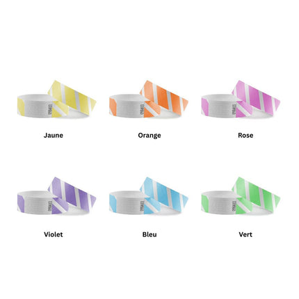 Bracelets Tyvek© rayés - 100 bracelets