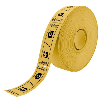 Rouleau avec tickets d'entrée personnalisés - 80 x 30 mm - 1000 tickets