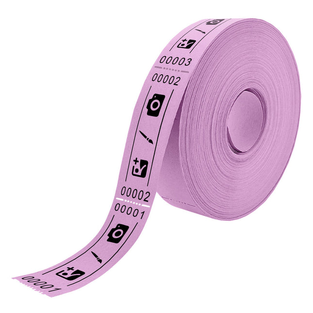 Rouleau avec tickets d'entrée personnalisés - 80 x 30 mm - 1000 tickets