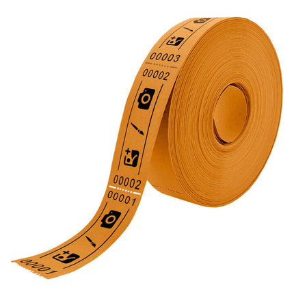 Rouleau avec tickets d'entrée personnalisés - 80 x 30 mm - 1000 tickets