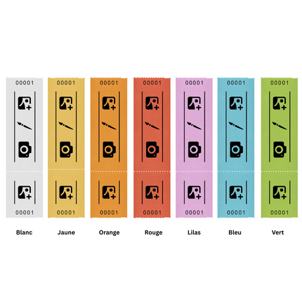 Tickets d'entrée personnalisés sur rouleau  - 114 x 30 mm - 1000 tickets