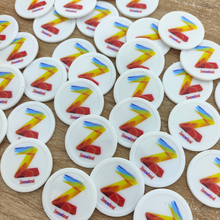 Jetons personnalisés blancs - Ø28 mm - 100 pièces