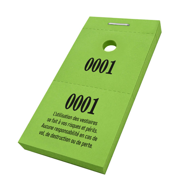 Carnet de tickets vestiaire à vos risques avec trou - 1000 tickets