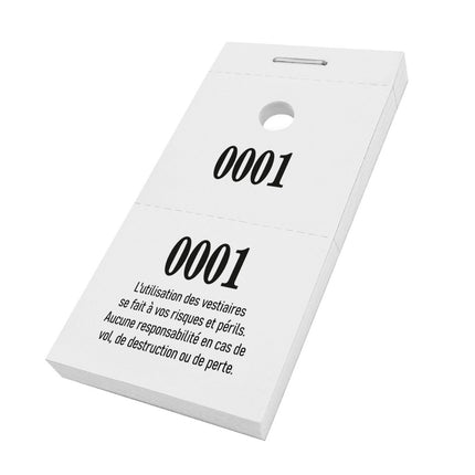 Carnet de tickets vestiaire à vos risques avec trou - 1000 tickets