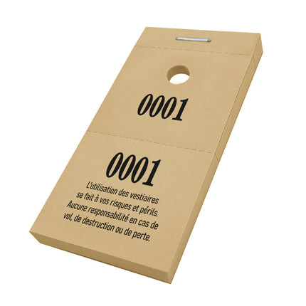Carnet de tickets vestiaire à vos risques avec trou - 1000 tickets