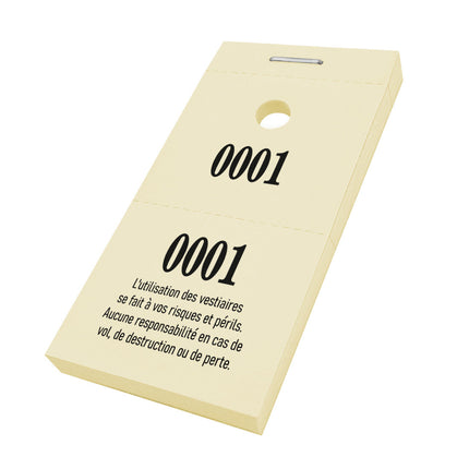Carnet de tickets vestiaire à vos risques avec trou - 1000 tickets