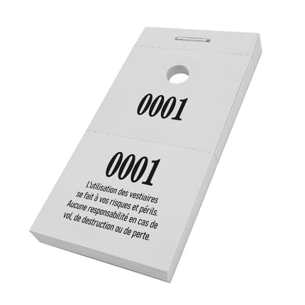 Carnet de tickets vestiaire à vos risques avec trou - 1000 tickets