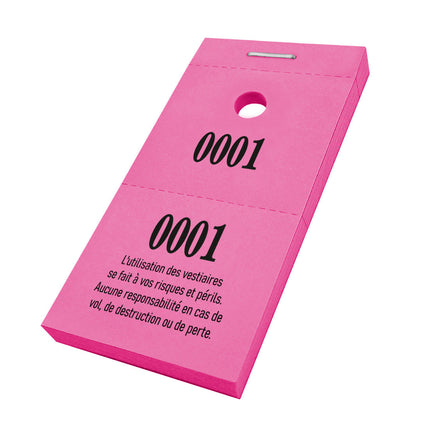 Carnet de tickets vestiaire à vos risques avec trou - 1000 tickets