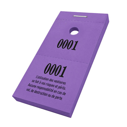 Carnet de tickets vestiaire à vos risques avec trou - 1000 tickets