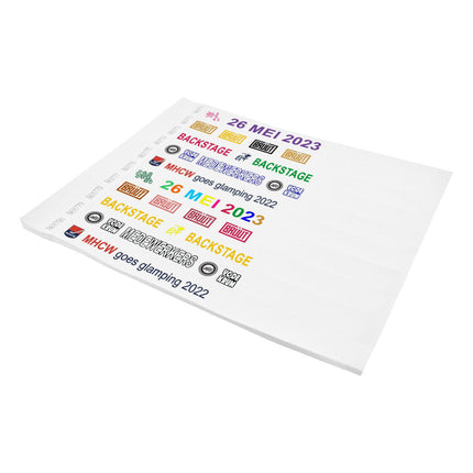 Bracelets personnalisés blancs Tyrex - 100 bracelets