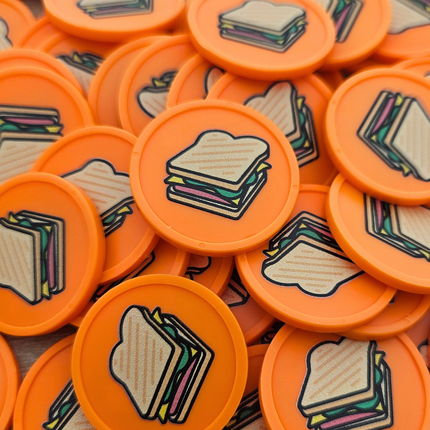 Jetons pour buvette sandwich Ø29 mm - 100 pièces