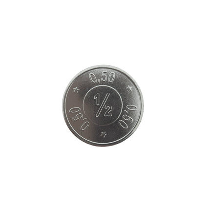Jetons caddie acier nickelé format 0,50 € - 100 pièces