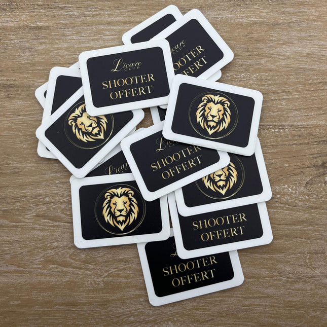 Jetons personnalisés blancs forme en rectangle - 54 x 39 mm - 100 pièces