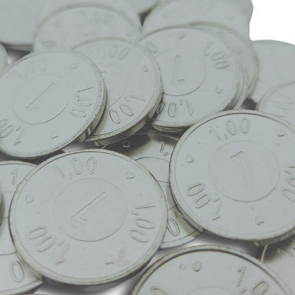 Échantillon : jeton pour monnayeur format 1,00 € en acier nickelé - 1 pièce